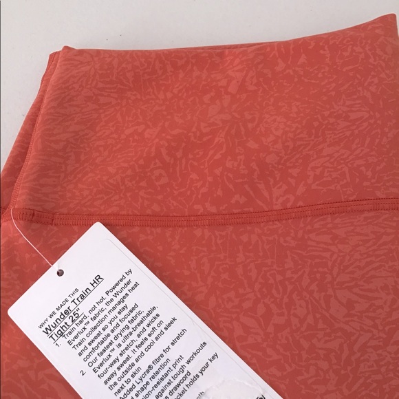 NEW Lululemon Wunder Train HR Tight 25” CRWC Coral - Picture 4 of 10
